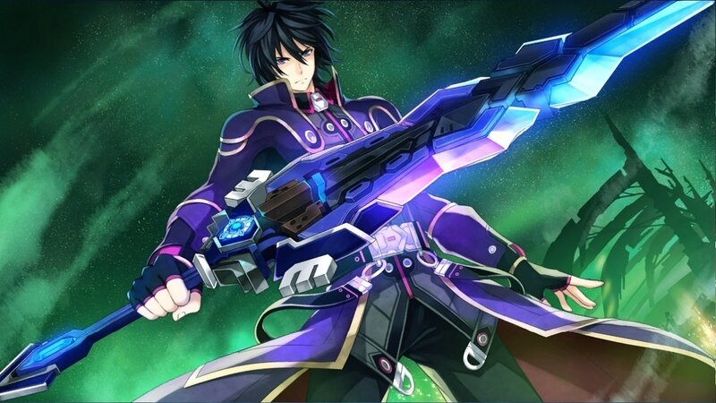 Anime Character with Sword — Purple, Dramatic, Space Background