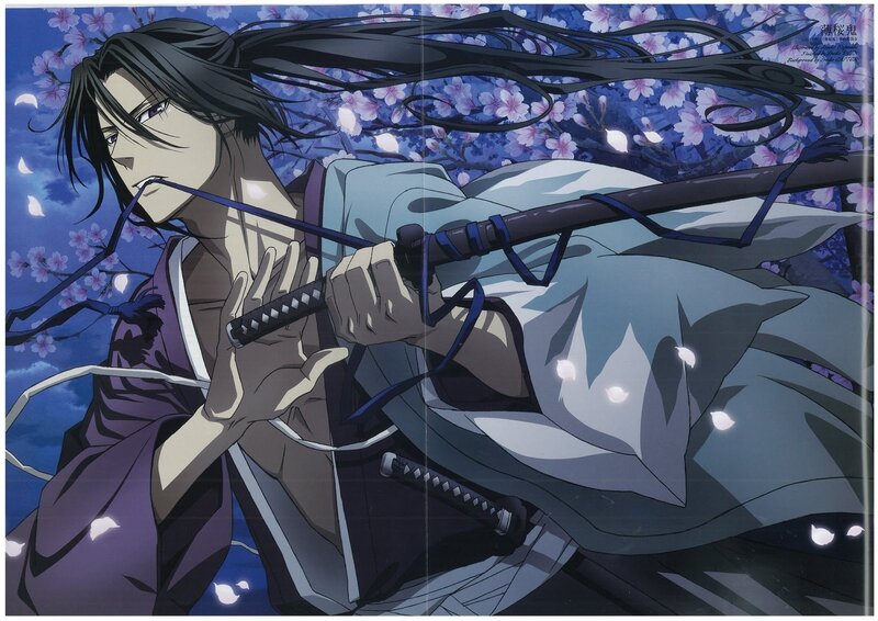 Anime Character with Sword — Purple, Dramatic, Spring, Manga