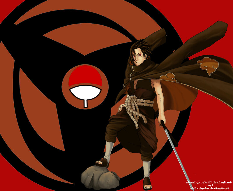 Anime Character with Sword — Red, Dramatic, Digital Art, Cloak, Stone