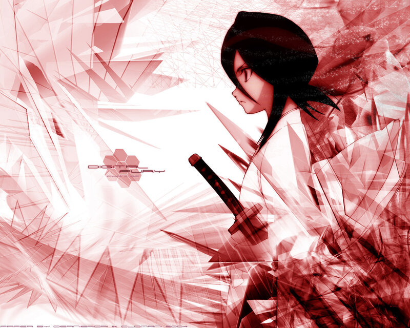 Anime Character with Sword — Red, Dramatic, Digital Art, Kimono
