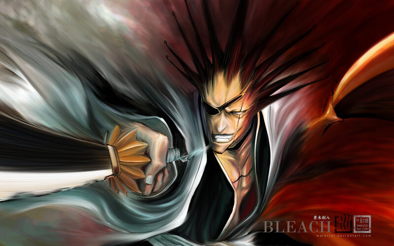 Anime Character with Sword — Red, Dramatic, Digital Art, Sunglasses, Cape