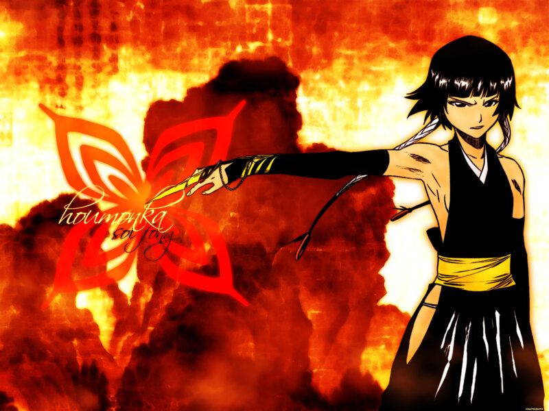 Anime Character with Sword — Red, Dramatic, Fire, Flame