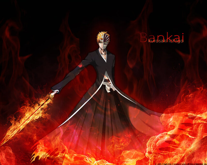 Anime Character with Sword — Red, Dramatic, Flames