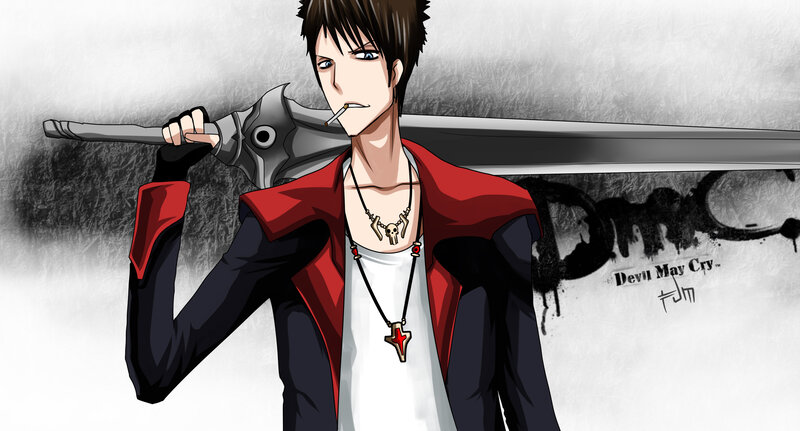 Anime Character with Sword — Red, Dramatic, Manga, Cigarette