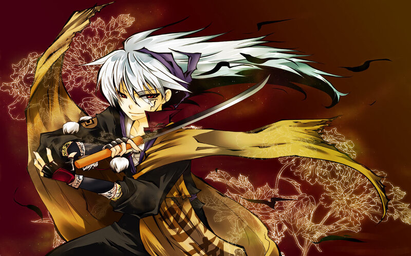 Anime Character with Sword — Red, Dramatic, Manga, Cloak