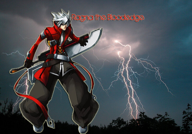 Anime Character with Sword — Red, Dramatic, Night, Digital Art, Lightning