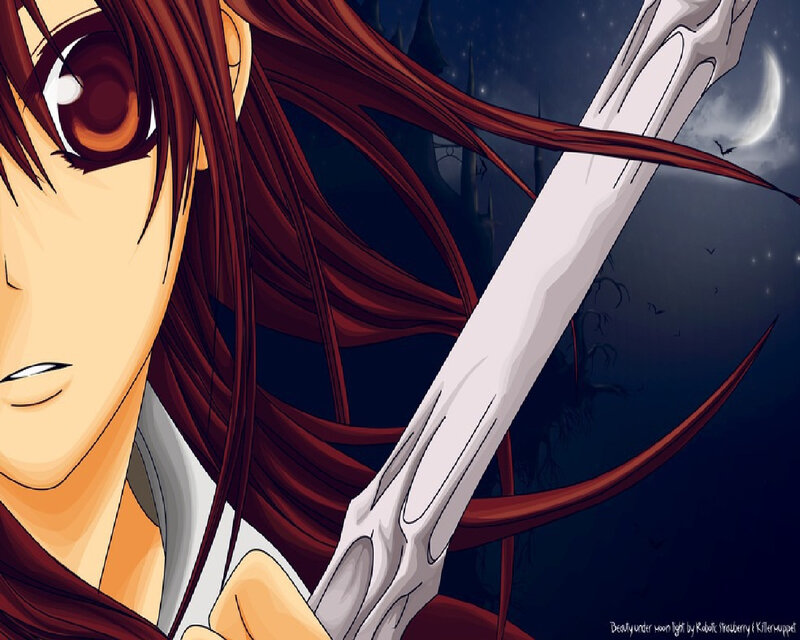 Anime Character with Sword — Red, Dramatic, Night, Manga