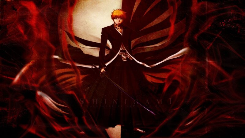 Anime Character with Sword — Red, Dramatic, Red Energy, Black Robe