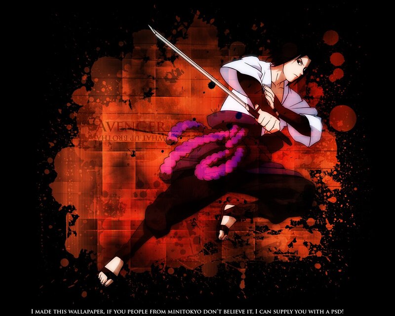 Anime Character with Sword — Red, Dramatic, Splatter