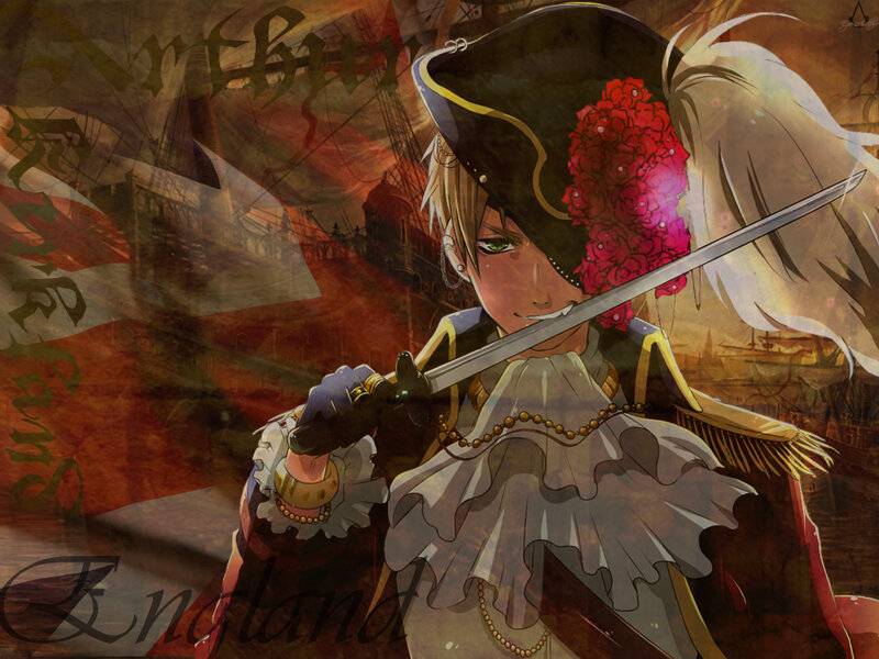 Anime Character with Sword — Red, Dramatic, Sunset