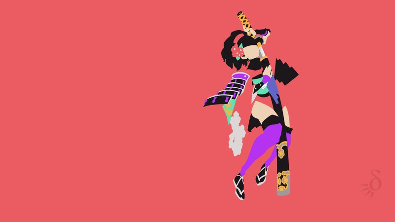 Anime Character with Sword — Red, Dynamic, Digital Art
