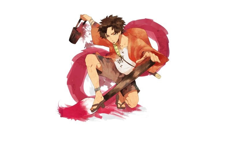 Anime Character with Sword — Red, Dynamic, Manga