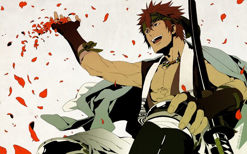 Anime Character with Sword — Red, Dynamic