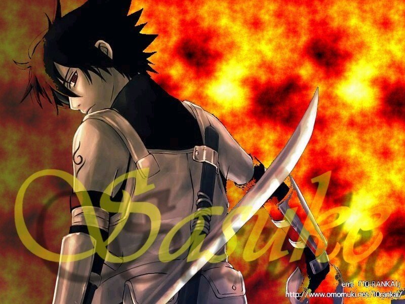 Anime Character with Sword — Red