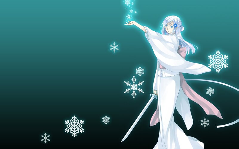 Anime Character with Sword — Teal