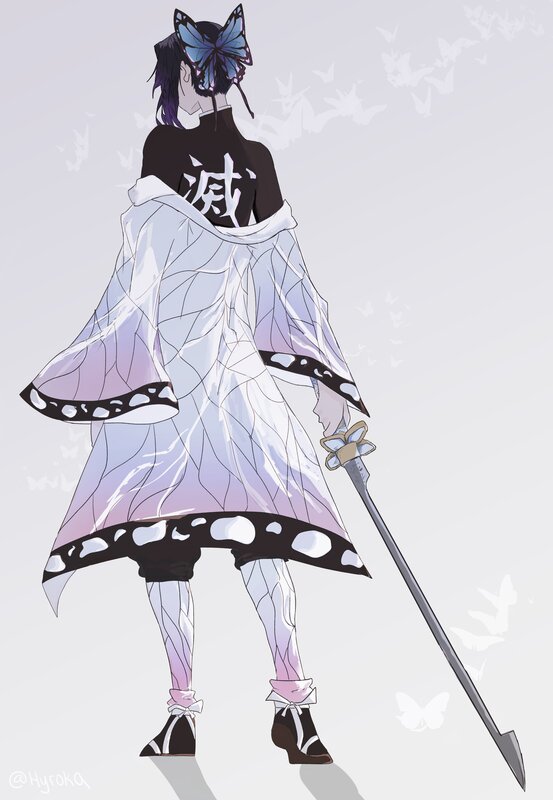 Anime Character with Sword — White, Calm, Digital Art