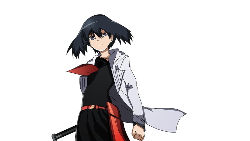 Anime Character with Sword — White, Calm