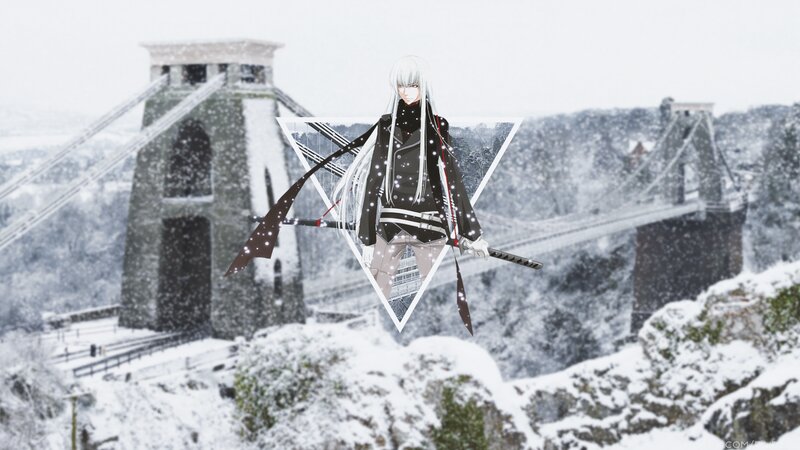 Anime Character with Sword — White, Cold