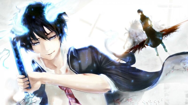 Anime Character with Sword — White, Dramatic, Digital Art, Ghostly Figure