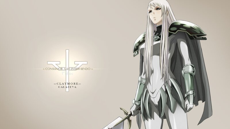 Anime Character with Sword — White, Dramatic, Manga, Armor