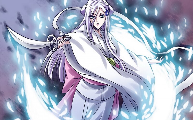 Anime Character with Sword — White, Dramatic, Manga, White Hair