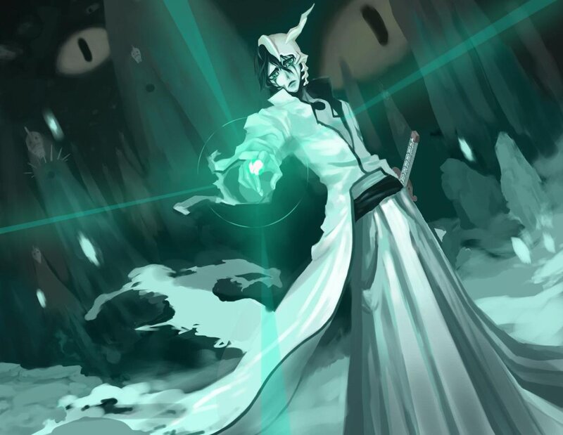 Anime Character with Sword — White, Dramatic, Night, Digital Art