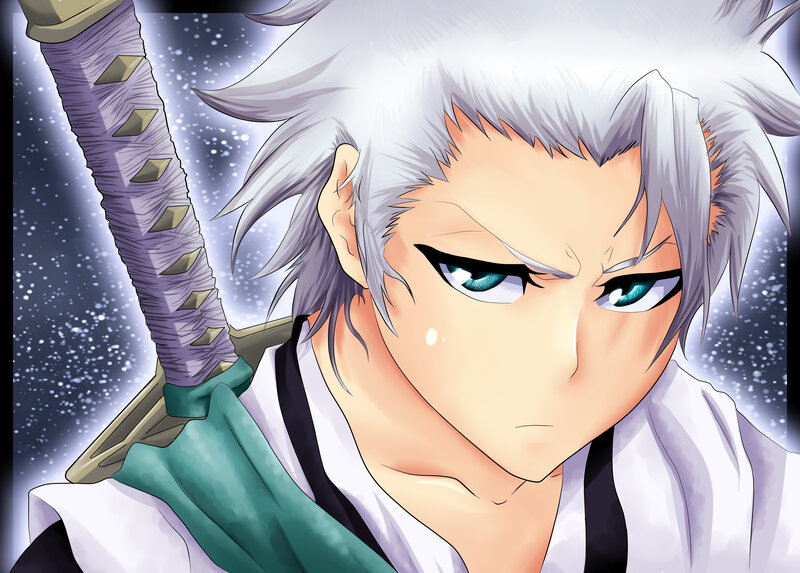 Anime Character with Sword — White, Dramatic, Night, White Hair