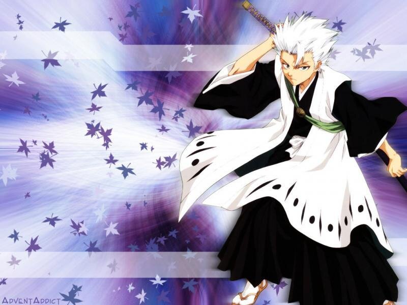 Anime Character with Sword — White, Dramatic