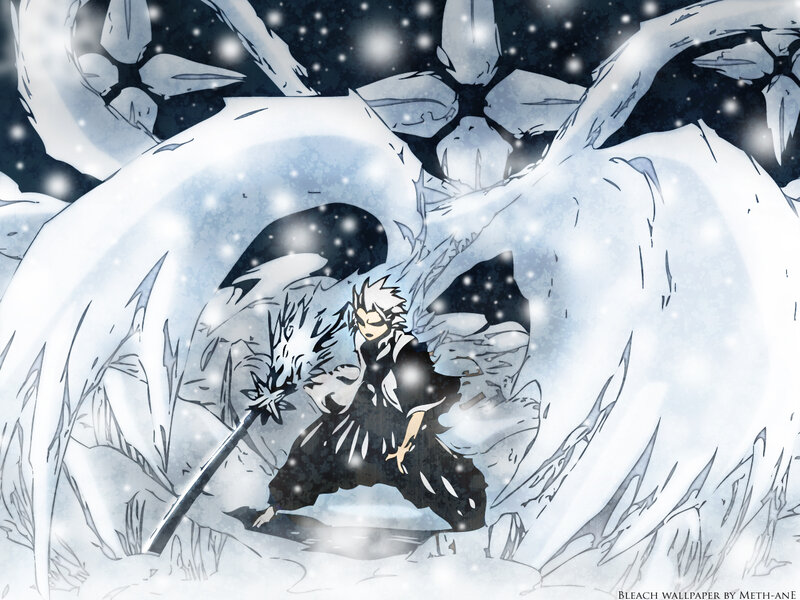 Anime Character with Sword — White, Dramatic, Winter, Manga, Snow