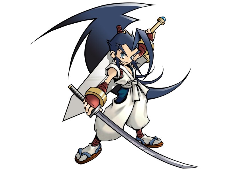 Anime Character with Sword — White, Dynamic, Samurai Attire