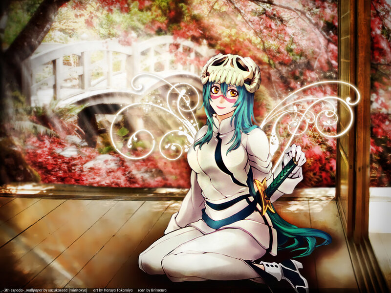 Anime Character with Sword — White, Serene