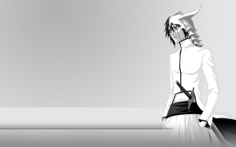 Anime Character with Sword — White, Serious, Mask