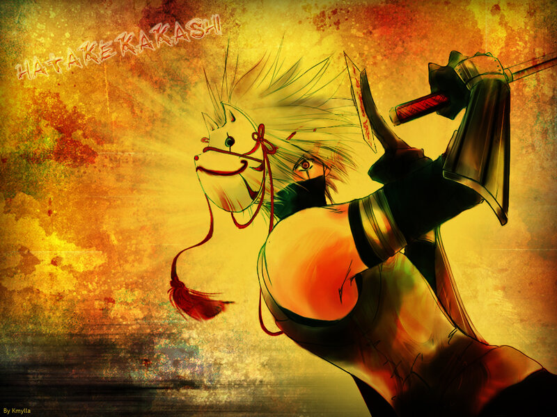 Anime Character with Sword — Yellow, Dramatic, Manga