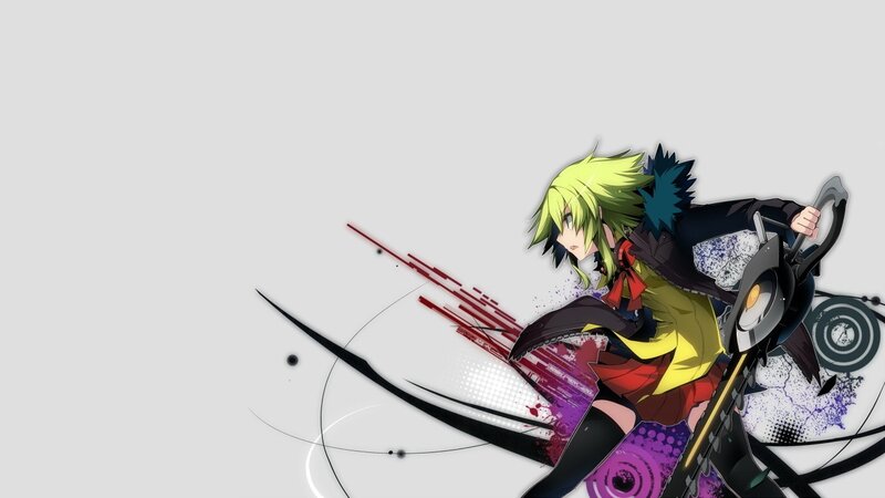 Anime Character with Sword — Yellow, Dynamic, Spiky Hair