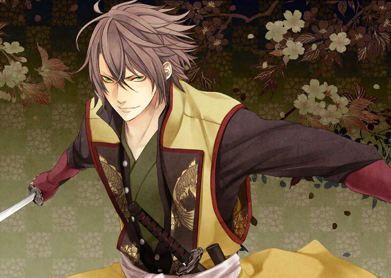 Anime Character with Sword — Yellow