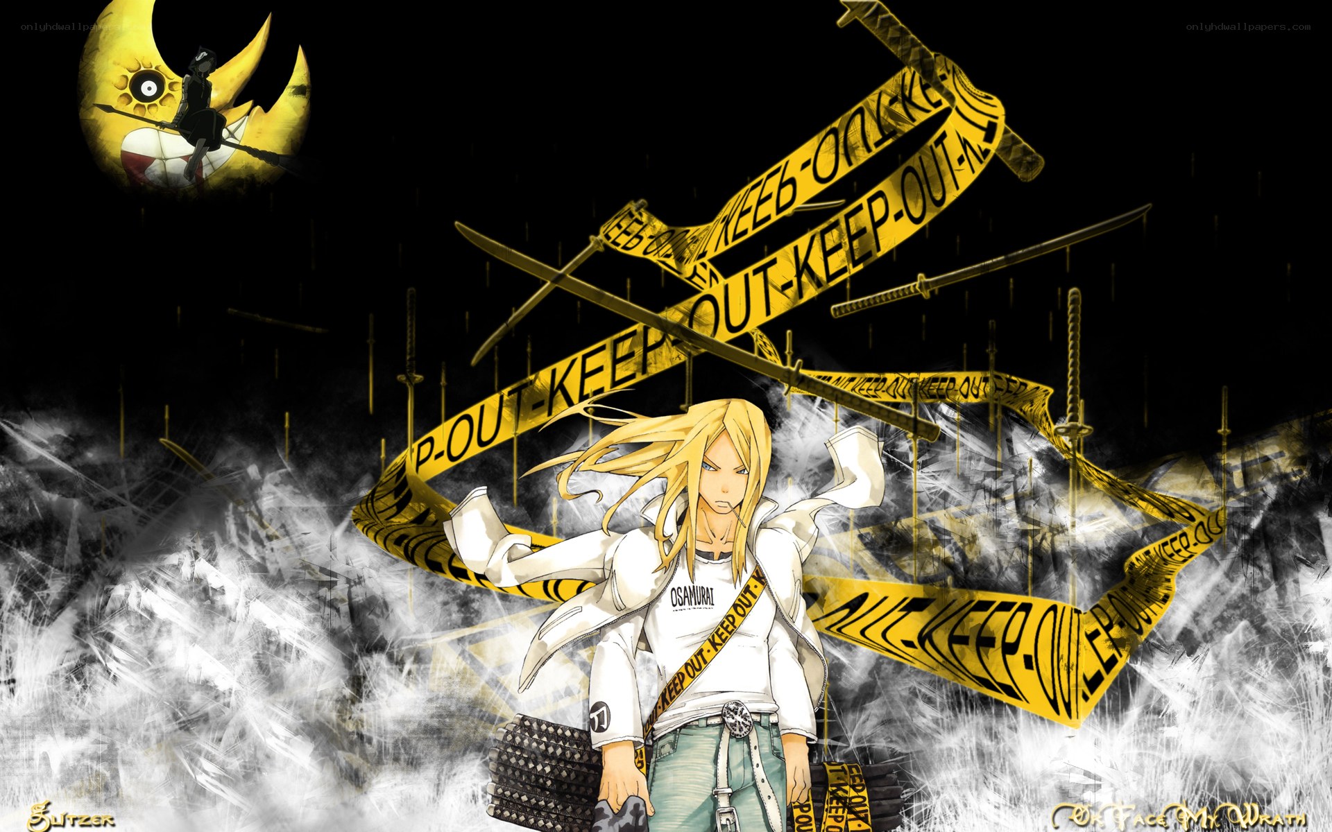 anime character with swords