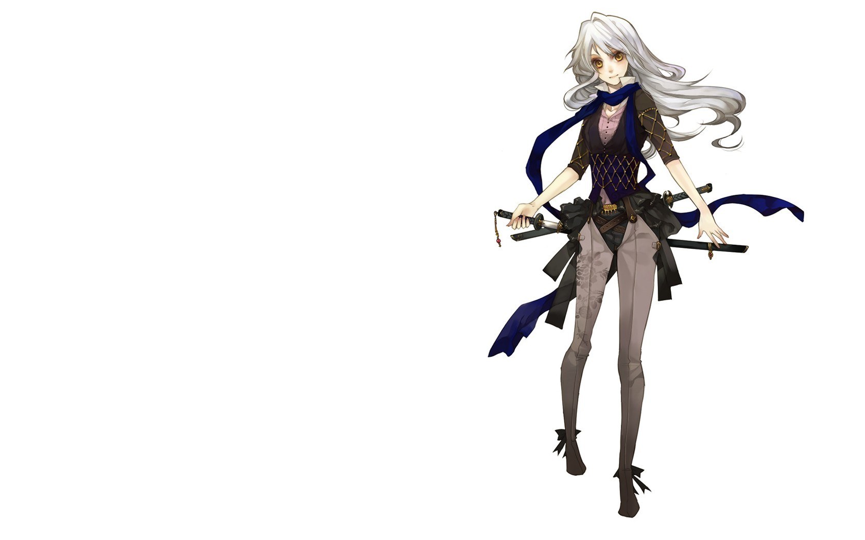 anime character with swords
