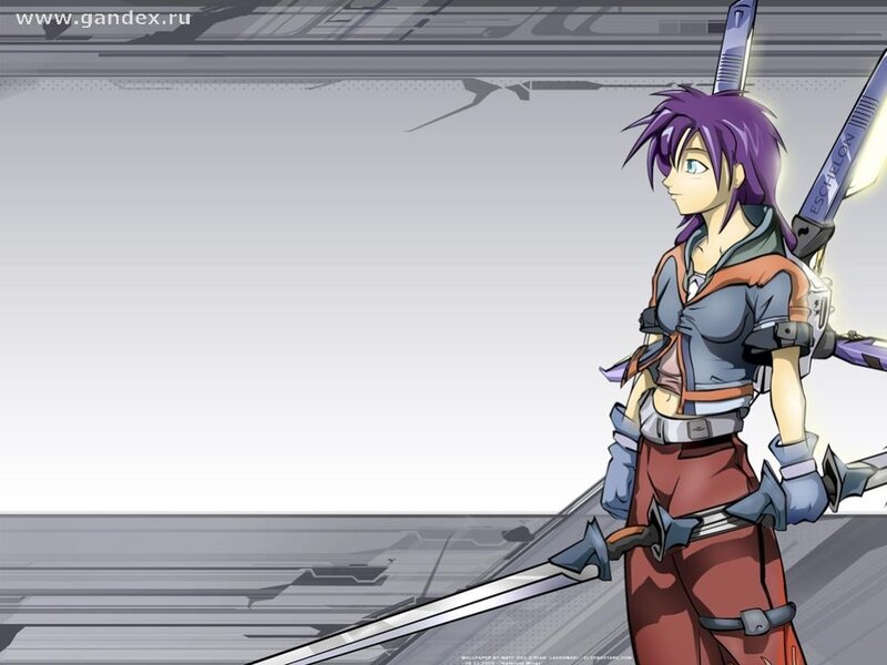 anime character with swords