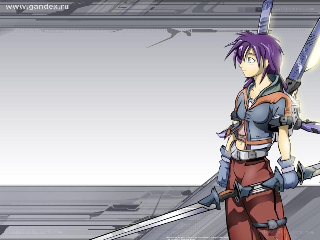 anime character with swords