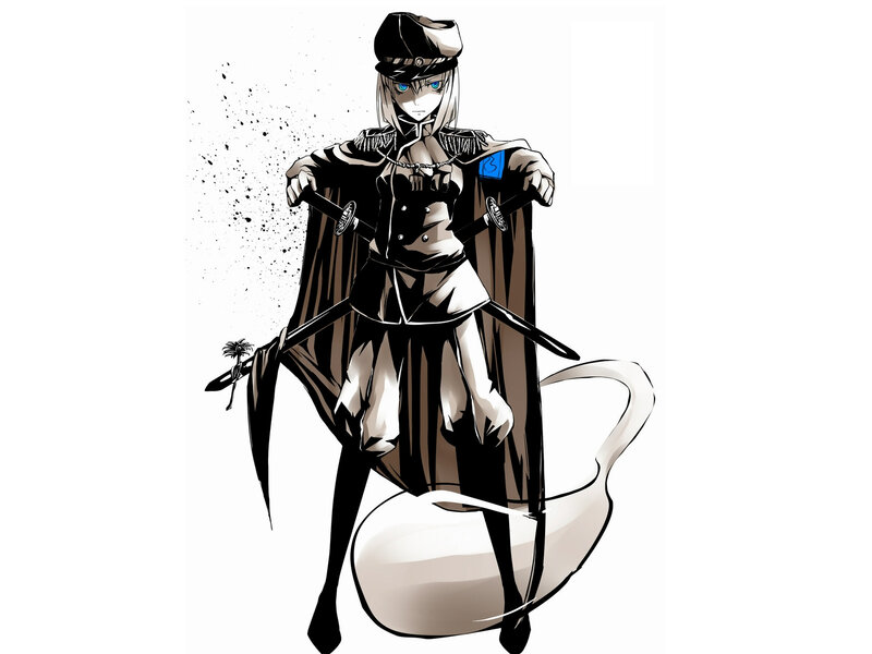 anime character with swords