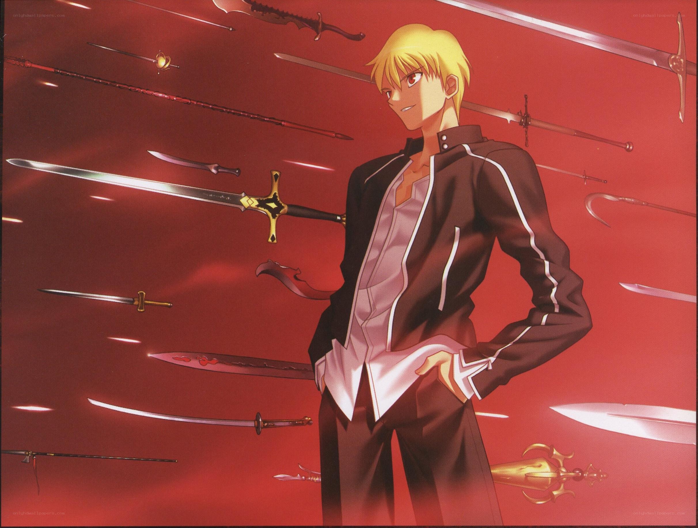 anime character with swords