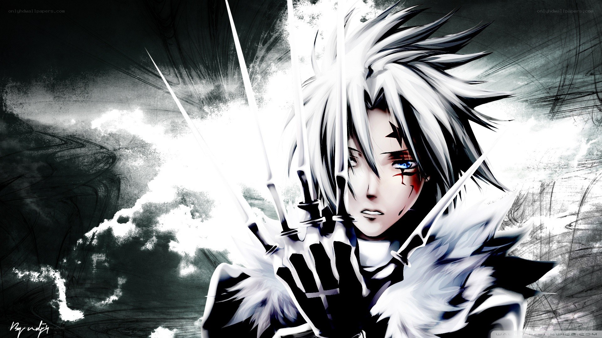 anime character with swords