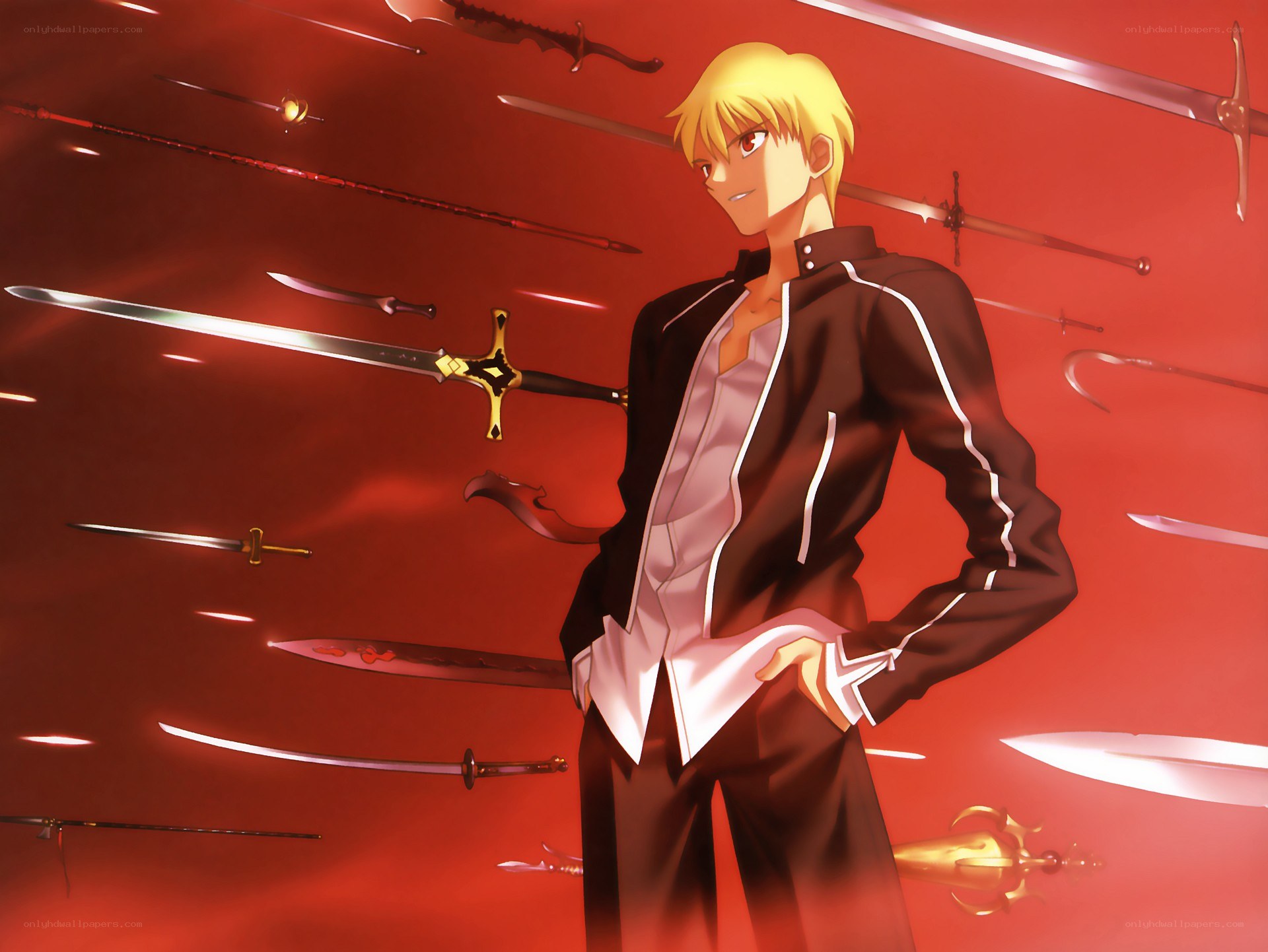 Anime character with swords