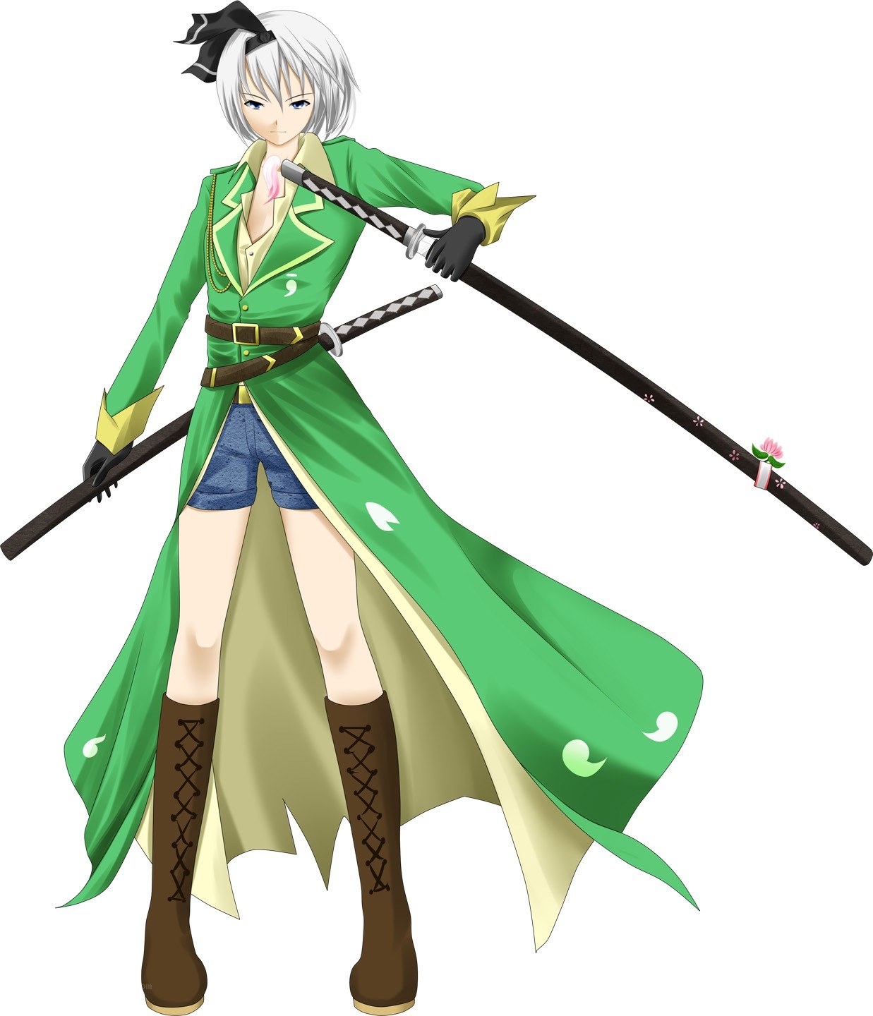 anime character with swords