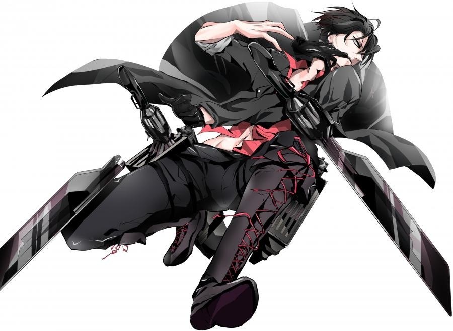 anime character with swords