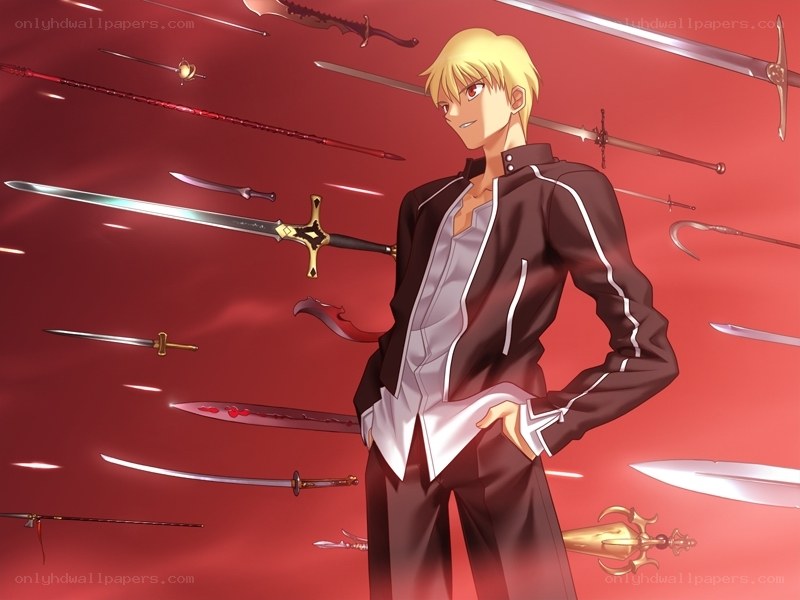 anime character with swords
