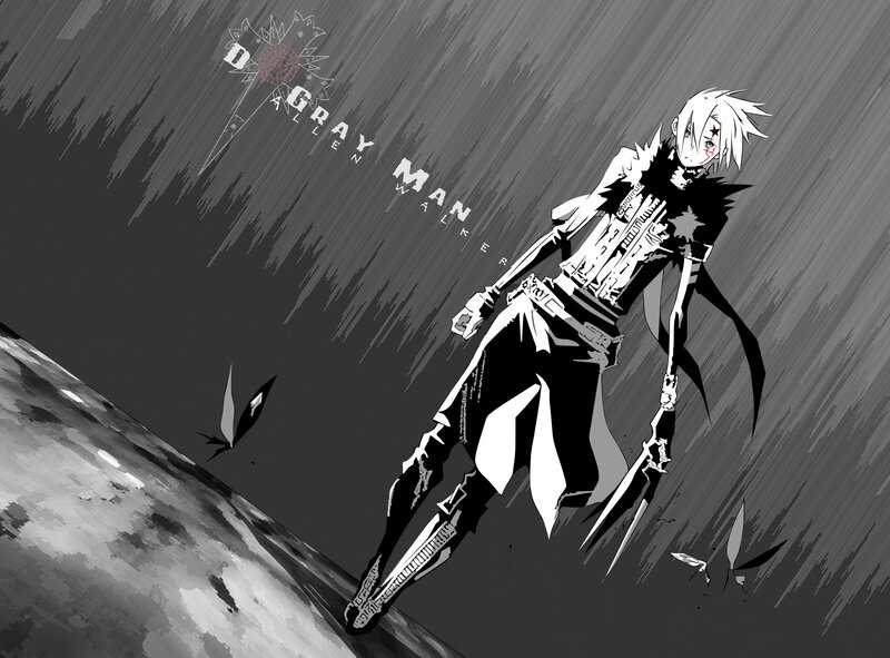 Anime Character with Swords — Black, Dramatic, Night, Manga, Rain