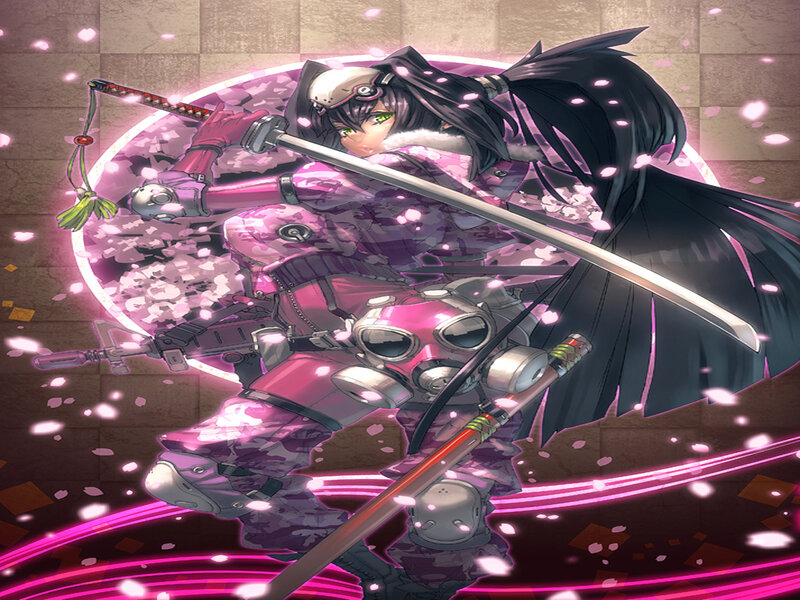 Anime Character with Swords — Pink