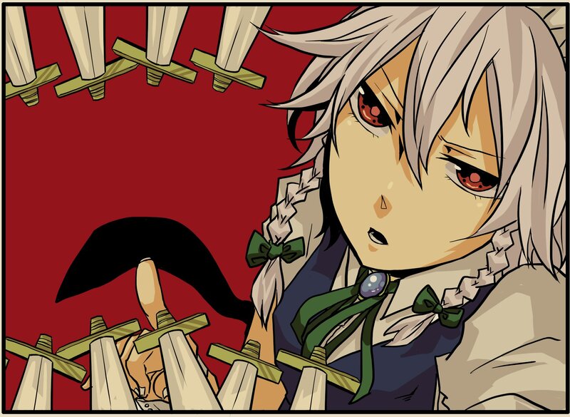 Anime Character with Swords — Red, Dramatic, Manga, Red Eyes