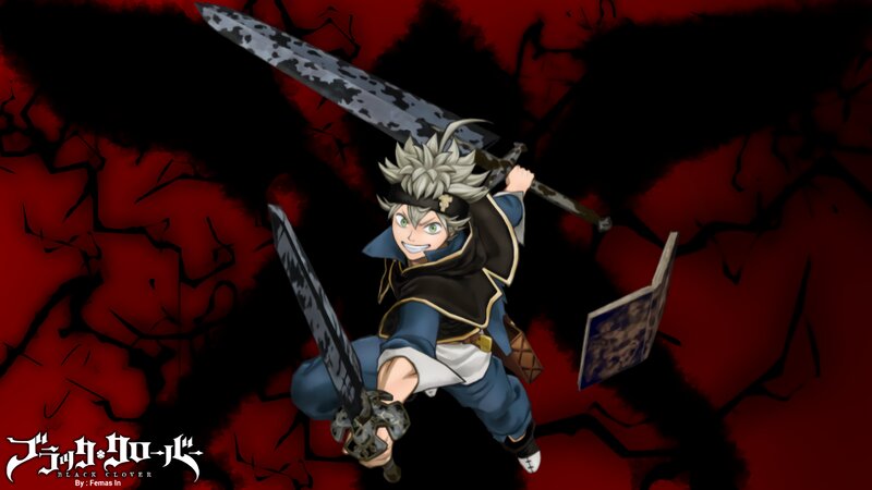 Anime Character with Swords — Red, Dramatic, Shield